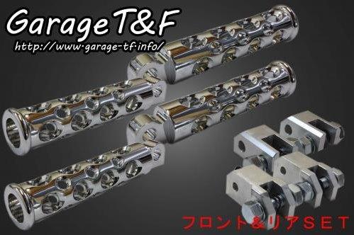 在庫有り Garage T&F ティーアンドエフ ドラッグスター400 コンバットフットペグ(メッキ) フロント&リアSET DS400FP01