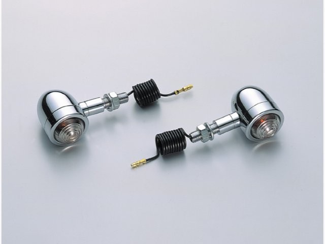 在庫有り HURRICANE ハリケーン ミニブレットウインカー 12V15W ボルトL 25mm クリアレンズ HA5212C-01