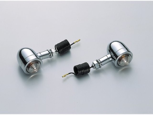 在庫有り HURRICANE ハリケーン ミニブレットウインカー 12V23W ボルトL 16mm クリアレンズ HA5214C-01