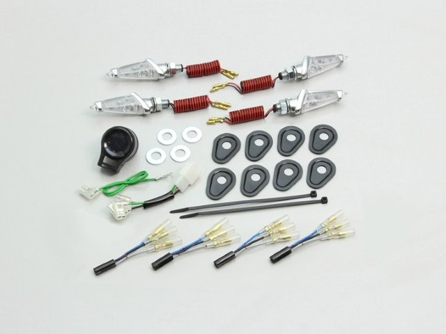 要納期確認 HURRICANE ハリケーン LEDダガーウインカーKit MT-09 MT-09TRACER MT-07 メッキ クリアレンズ HA5228MC