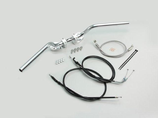 要納期確認 HURRICANE ハリケーン ヨーロピアン1型 バーハンドルkit Ninja250(13-17) ABS無し車 シルバー HBK682AS