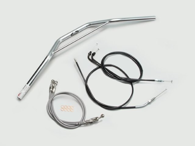 要納期確認 HARRICANE ハリケーン トラッカースペシャル ブリッジ付 ハンドルSET CB400SB(05~07 NC39) クロームメッキ H011-034C