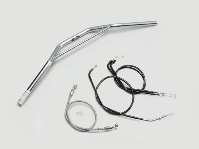 要納期確認 HURRICANE ハリケーン トラッカースペシャル ブリッジ付 ハンドルSET VTR250(09-17 FI車) クロームメッキ H013-034C