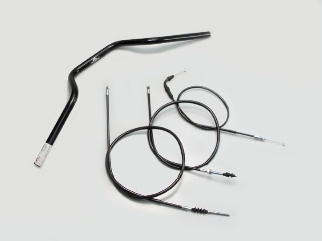 要納期確認 HURRICANE ハリケーン ヨーロピアン3型 ハンドルSET エイプ50(08- FI ドラム車) ブラック H019-072B