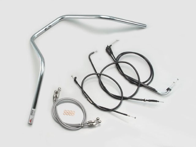 要納期確認 HURRICANE ハリケーン 300エイプハンガー2型 ハンドルSET XJR400R(01~07 RH02J) クロームメッキ H303-083C