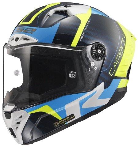 LS2 エルエスツー フルフェイス ヘルメット THUNDER C GP サンダー シージーピー ブルーカーボンイエロー L (59-60cm)