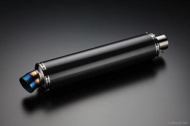 BEAMS ビームス マフラー スリップオン 汎用サイレンサーφ100x450mm カーボン GPテール 【差込径】φ50.8 U103-01-002