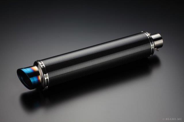 BEAMS ビームス マフラー スリップオン 汎用サイレンサーφ100x450mm カーボン スラッシュテール 【差込径】φ50.8 U103-02-002