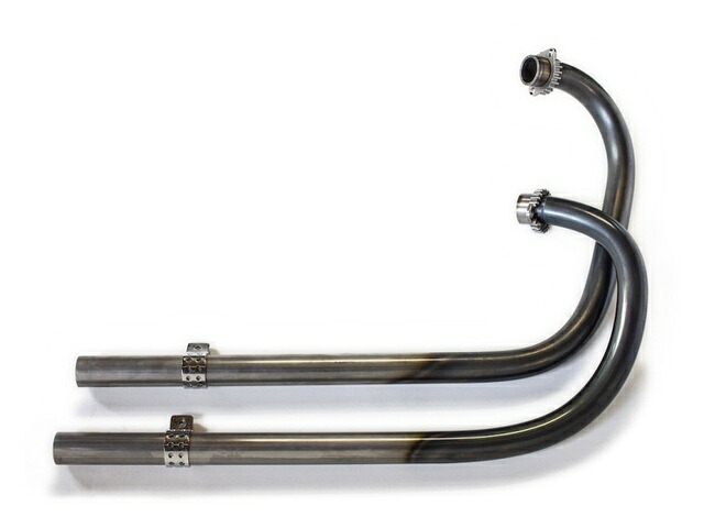 Motor Rock モーターロック XS650用 オールドスタイル手曲げマフラー Type2 ベアメタル MR-EX213B