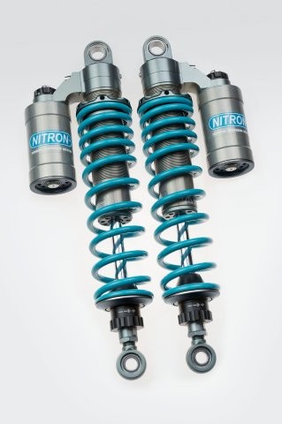 【抽選で最大100％ポイントバック】 NITRON ナイトロン カラー:タイタニアム/ターコイズ NITRON TWIN SHOCK TWIN R3 Series リアショック TRIUMPH Scrambler 05-16 TST02RT-TQ画像