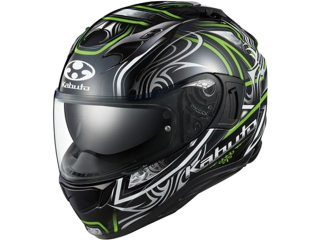 外部倉庫在庫有り OGK オージーケーカブト ヘルメット KAMUI 3 JAGブラック グリーン Mサイズ(57-58)｜MOTO-OCC 店