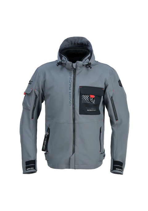 エアスルーソフトシェルパーカーFP GRAY Mサイズ OVER×ラフアンドロード オーヴァー オーバー OVER レーシング 95-99-56M