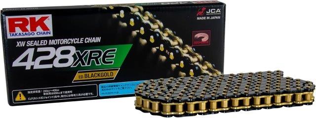 RK アールケー ジャパン TAKASAGO CHAIN BG428XRE 140L リンク数 : 140L カラー : ED.ブラックゴールド BG428XRE-140L｜MOTO-OCC 店