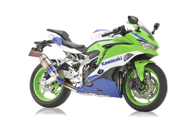 r’s gear アールズギア バイク マフラー NINJA ZX-4R SE('23～)・ZX-4RR KRT EDITION('23～)/40thANNIVERSARY EDITION('23～) GPスペック フルエキゾースト チタンドラッグブルー GK44-T1SD
