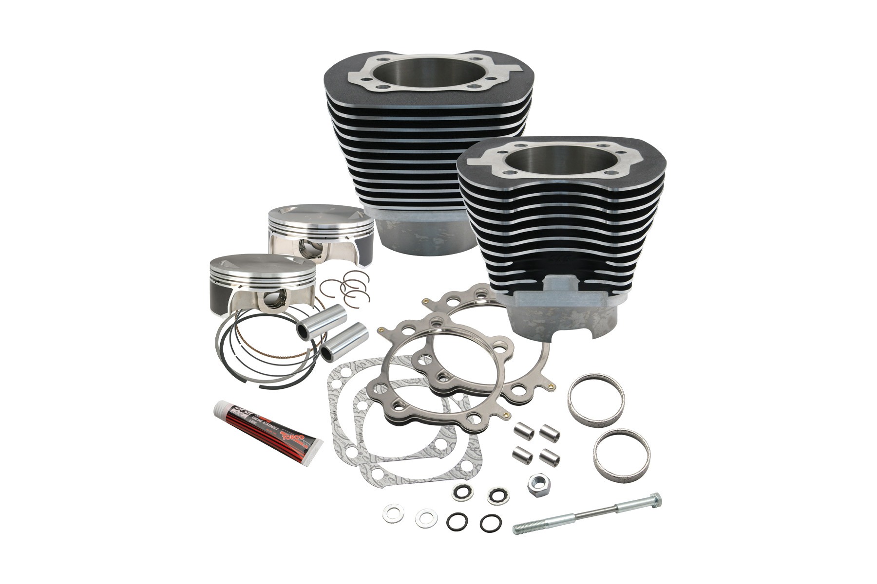 S&S Cycle エスアンドエスサイクル 117 BIG BORE KIT STD COMP W.BLK BIG TWIN 07-17 910-0221
