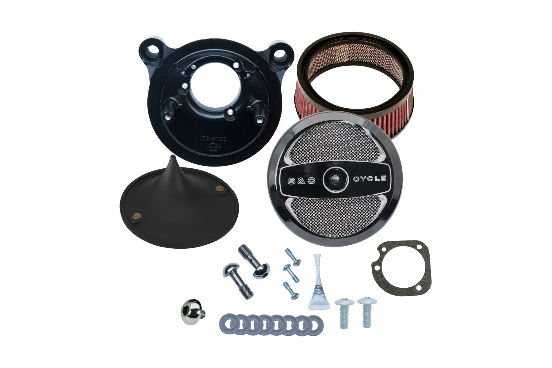 S&S Cycle エスアンドエスサイクル ステルス エアクリーナーキット エアワン ツインカム(ケーブル2本引) 01-17 170-0478|MOTO-OCC 店