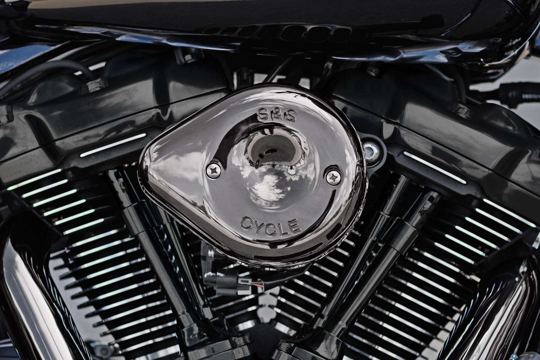 S&S Cycle エスアンドエスサイクル ステルス エアクリーナー ミニティアドロップ スモーキークローム Lava Chrome ステルス用カバーノミ 170-0780
