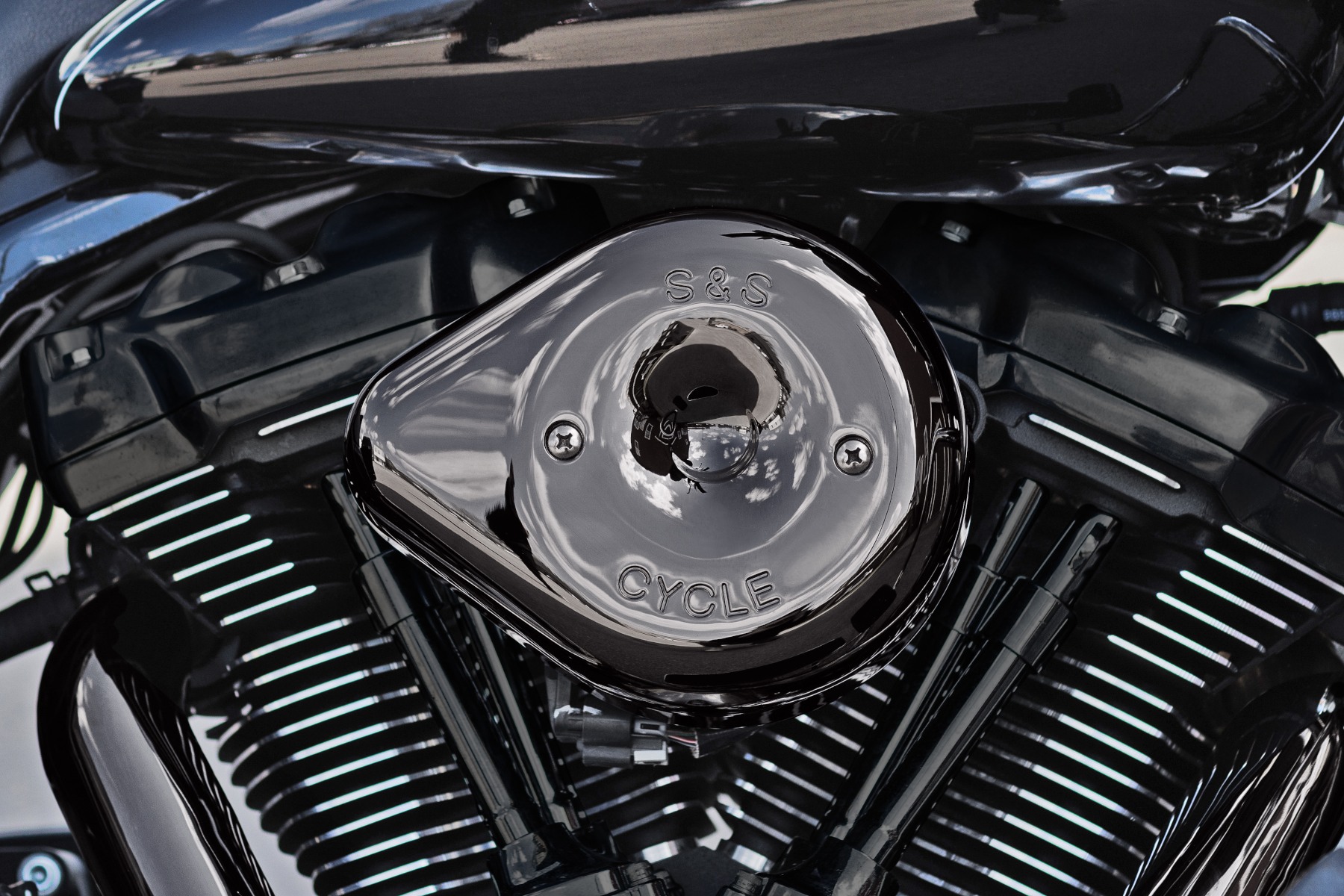 S&S Cycle エスアンドエスサイクル ステルス エアクリーナーキット ティアドロップ スモーキークローム Lava Chrome ミルウォーキーエイト 17-23 170-0781