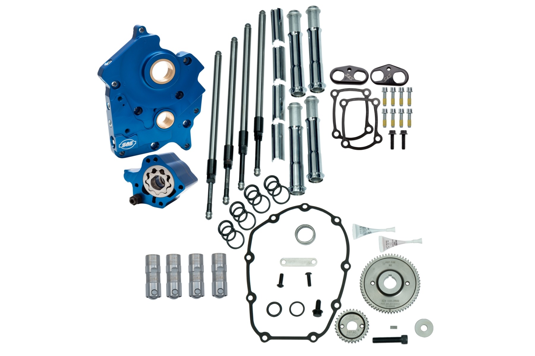 S&S Cycle エスアンドエスサイクル カムチェストキット/クロームプッシュロッドカバー M8 Water Cooled/ギアカム用 310-1261