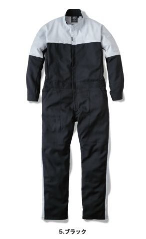 エンジニアーズツナギ 5.ブラック Lサイズ GE-820 カジュアル 作業服 エスケープロダクト|MOTO-OCC 店