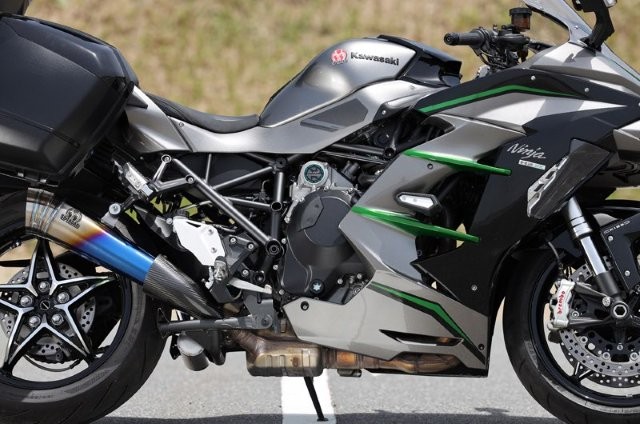 Sptadao SP忠男 KAWASAKI Ninja H2SXSE POWER BOX メガホン チタンブルー マフラー N1H-PB-01
