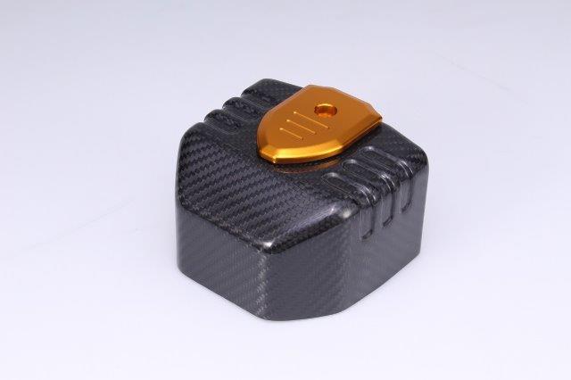 SSK SPEEDRA スピードラ コイルカバー カーボンタイプ:綾織り艶消し アルミカバーカラー:ゴールド ソフテイル2018年以後 CHD0208TMGD｜MOTO-OCC 店
