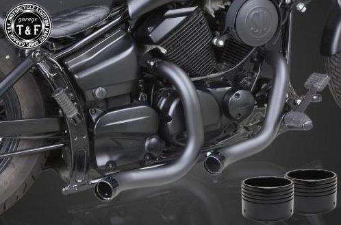 在庫有り Garage T&F ティーアンドエフ ドラッグスター250 ターンアウトマフラー(ブラック) エンド付き(ブラック) 607132