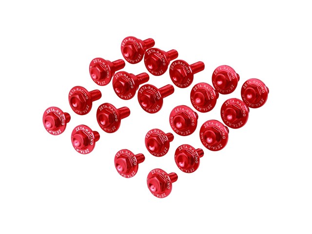 在庫有り ZETA ジータ アルミボルトセット ガイソウヨウ RED CRF250R 14-17 CRF450 13-16 20pcs ZE88-5042