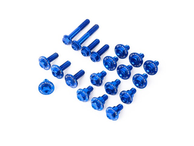 在庫有り ZETA ジータ アルミボルトセット ガイソウヨウ BLUE KLX250 D-Tracker 18pcs ZE88-5346