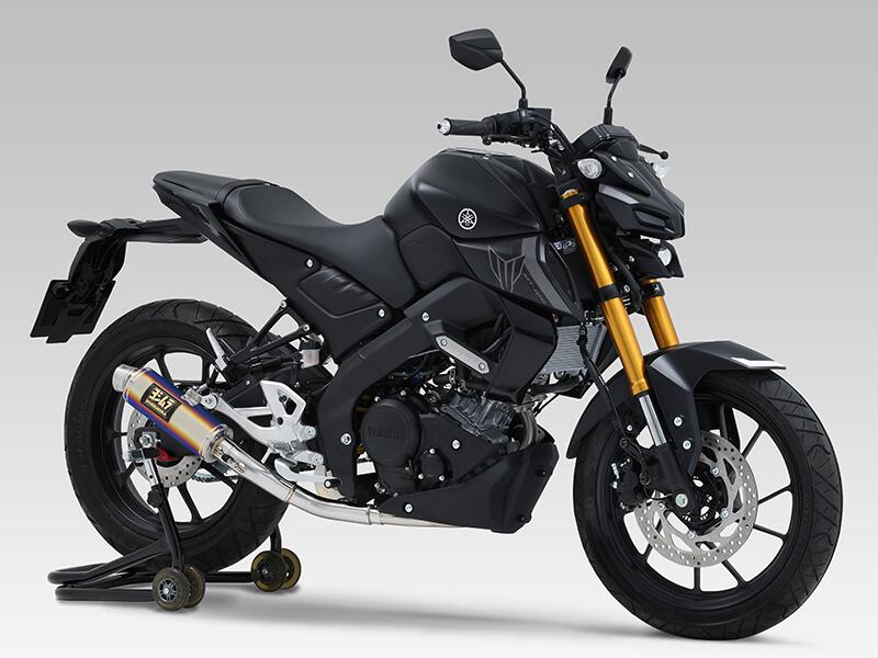 ヨシムラ バイク用 マフラー 機械曲GP-MAGNUMサイクロン EXPORT SPEC 政府認証 (STB) チタンブルー 車種:MT-125/YZF-R125/R15/XSR125 品番:110A-36A-5U80B