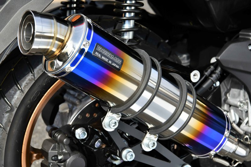 【20日限定!クーポン配布!】 ビームス BEAMS バイク用 フルエキゾーストマフラー R-EVO ヒートチタンサイレンサー 政府認証 JMCA N-MAX155 8BK-SG66J G271-53-007|moto-zoa 店