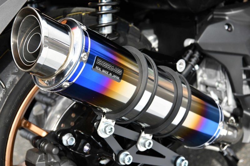 【20日限定!クーポン配布!】 ビームス BEAMS バイク用 フルエキゾーストマフラー R-EVO2 ヒートチタンサイレンサー 政府認証 JMCA N-MAX155 8BK-SG66J G271-54-007|moto-zoa 店