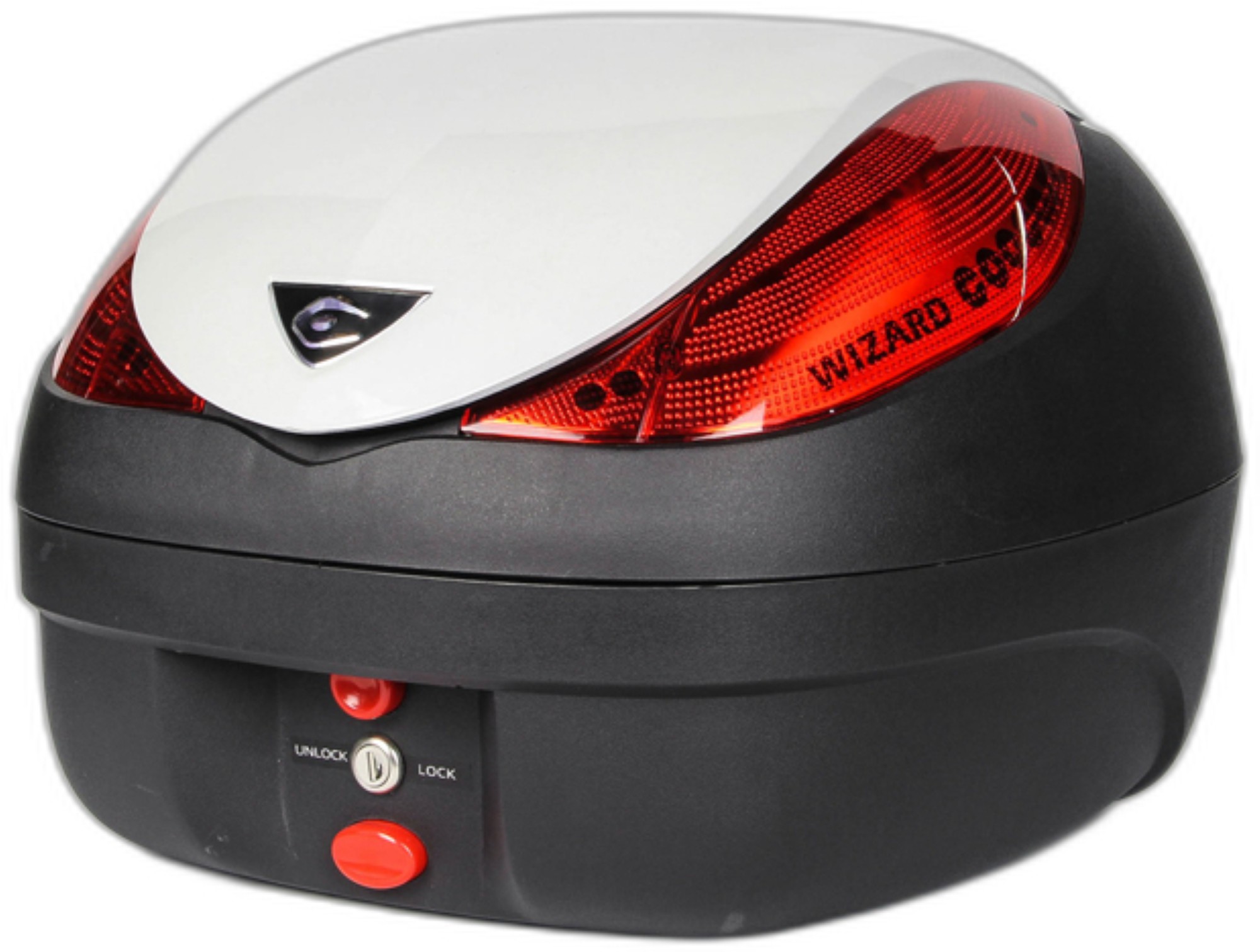 【20日限定!クーポン配布!】 クーケース COOCASE バイク用リアボックス トップケース V36 ウィザードベーシック 36L パールホワイト ワンプッシュオープンタイプ 汎用 通勤 通学 ベースプレート付き 鍵2本付き CN30110