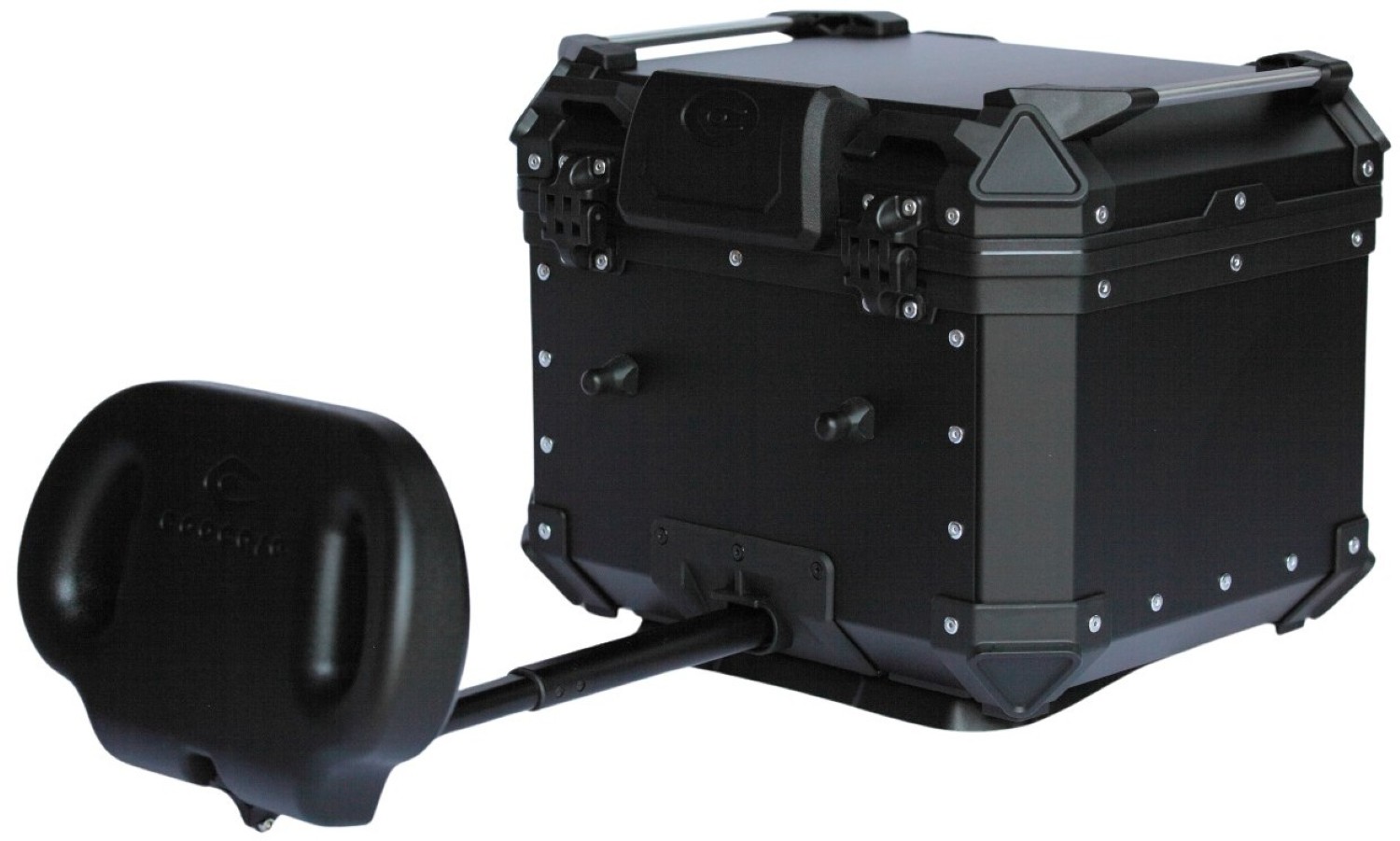 【25日限定!クーポン配布!】 クーケース COOCASE バイク用アルミトップケース リアボックス Q1 45L ブラック アジャスタブルバックレスト装備モデル CAB450B|moto-zoa 店