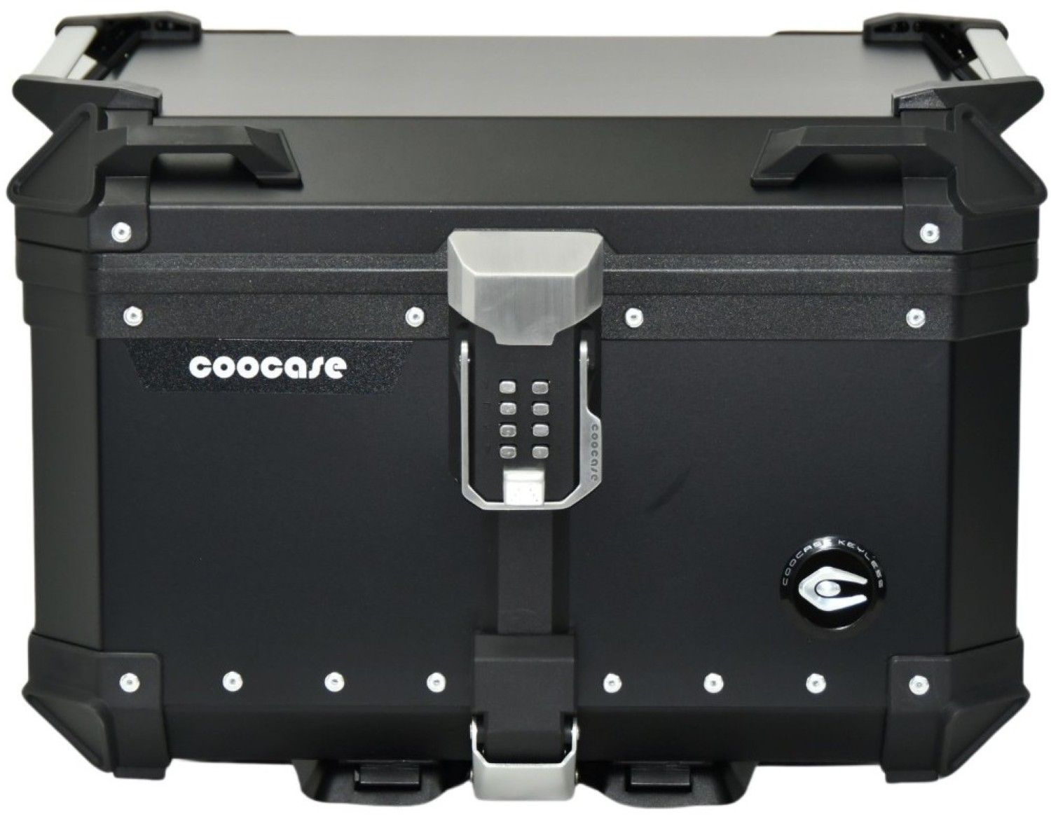 クーケース COOCASE バイク用アルミトップケース リアボックス Q5 キーレス 55L ブラック 鍵不要 パスワード設定 大容量 汎用 ツーリング デリバリー ベースプレート付き CKL550B