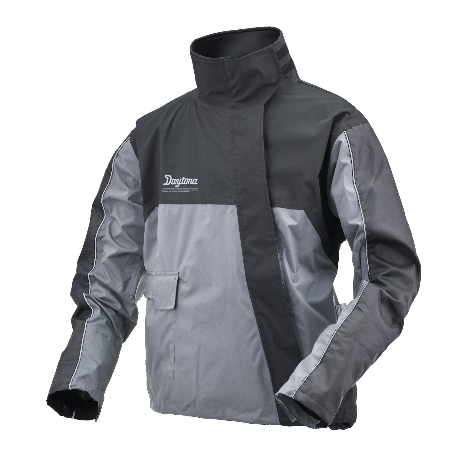 【18日限定！クーポン配布！】 デイトナ DAYTONA バイク用 レインウェア ジャケットのみ 耐水圧20,000mm ストレッチ 止水ファスナー 防水 ハイパフォーマンスレインウェア 上下セット別品番有り グレー XLサイズ 48271