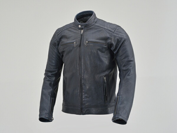 【18日限定！クーポン配布！】 デイトナ DAYTONA バイク用 DAYTONA LEATHERS レザージャケット DL-006 カフェライダースジャケット ネイビー 2XL 23853