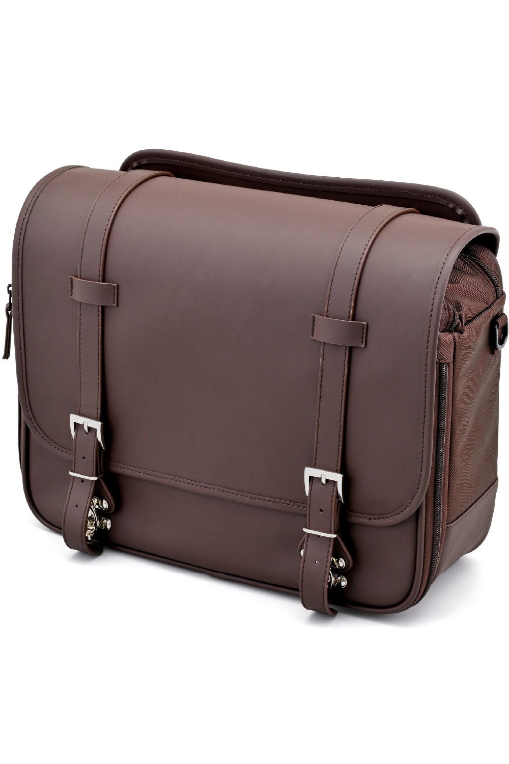 【18日限定！クーポン配布！】 ヘンリービギンズ(Henly Begins) デイトナ バイク用 サイドバッグ 18L サドルバッグ DHS-55 プレーン/ブラウン 48394