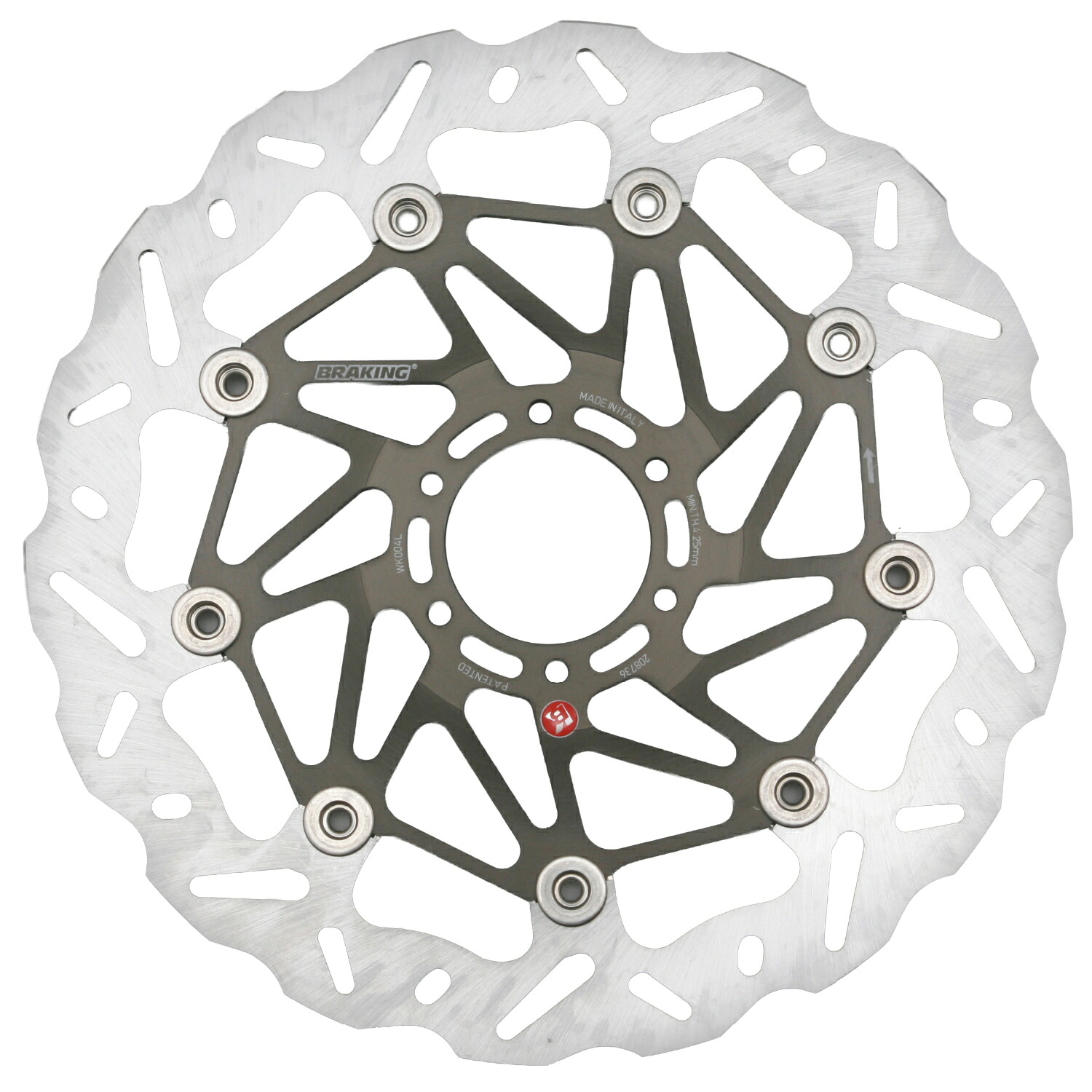 【20日限定！クーポン配布！】 BRAKING ブレーキング CB400SB/SF など フロント左側専用 WK004L バイク ディスクローター ウェーブデスク 65552｜moto-zoa 店
