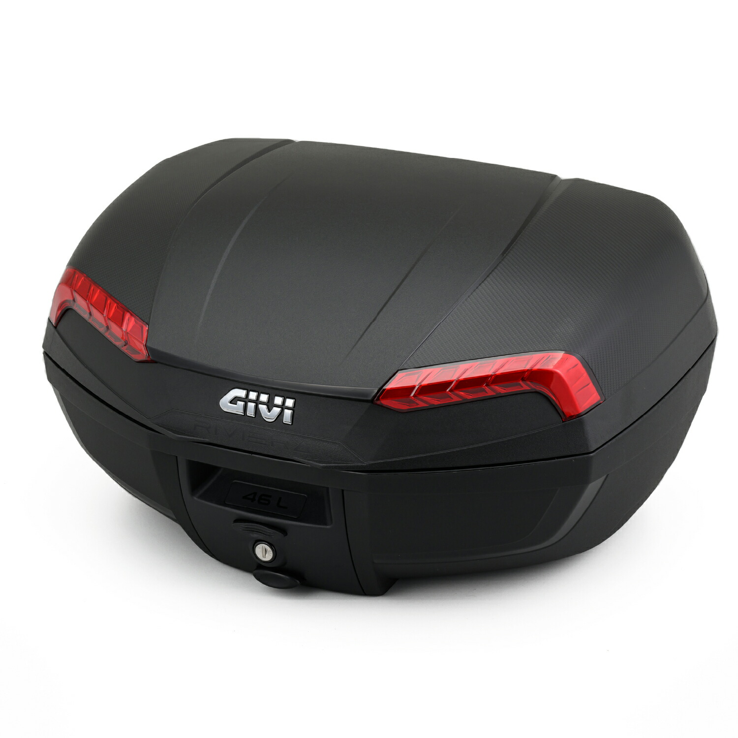 【20日限定!クーポン配布!】 デイトナ DAYTONA バイク用 GIVI ジビ リアボックス トップケース 46L 未塗装ブラック モノロックケース インナーマット付属 E46N レッドレンズ 35324