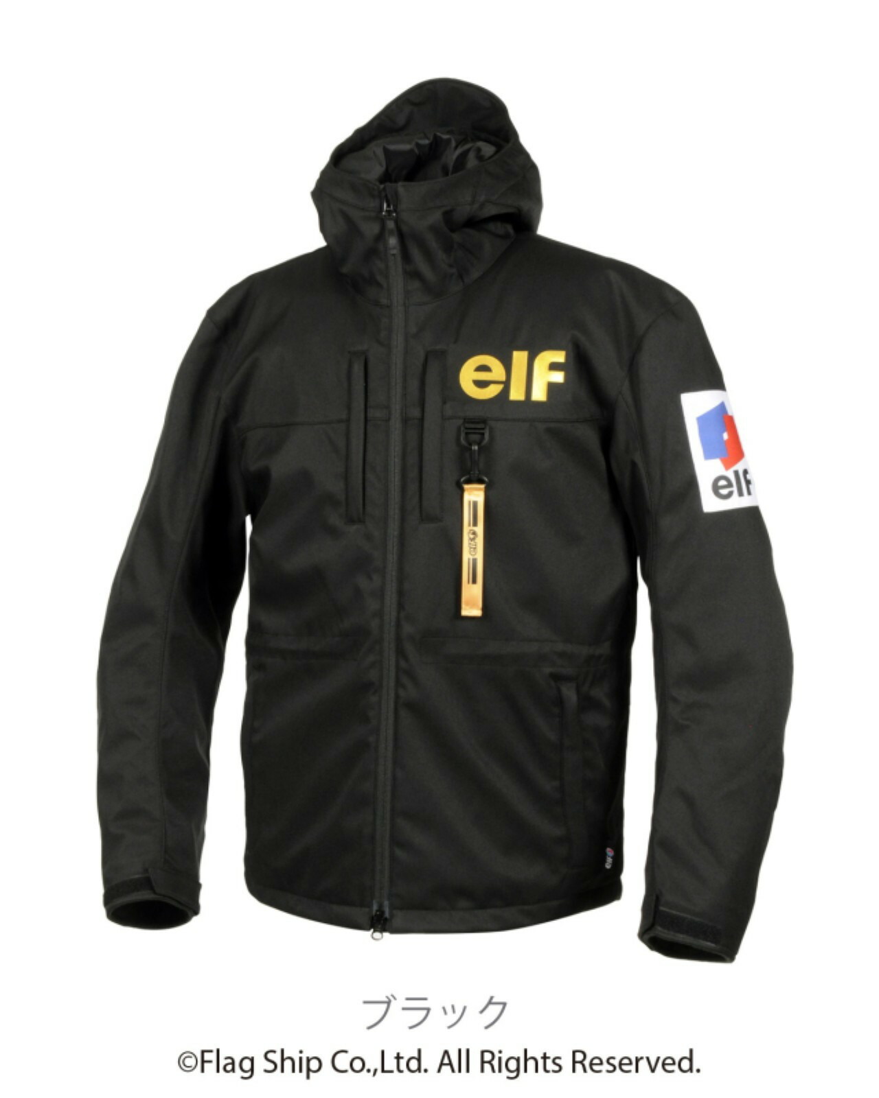 【マラソン期間 クーポン配布！】 エルフ elf バイク用 秋冬 プロテクター ウィンタージャケット ウェア EJ-W122 クラシックロゴジャケット ブラック 19,406円