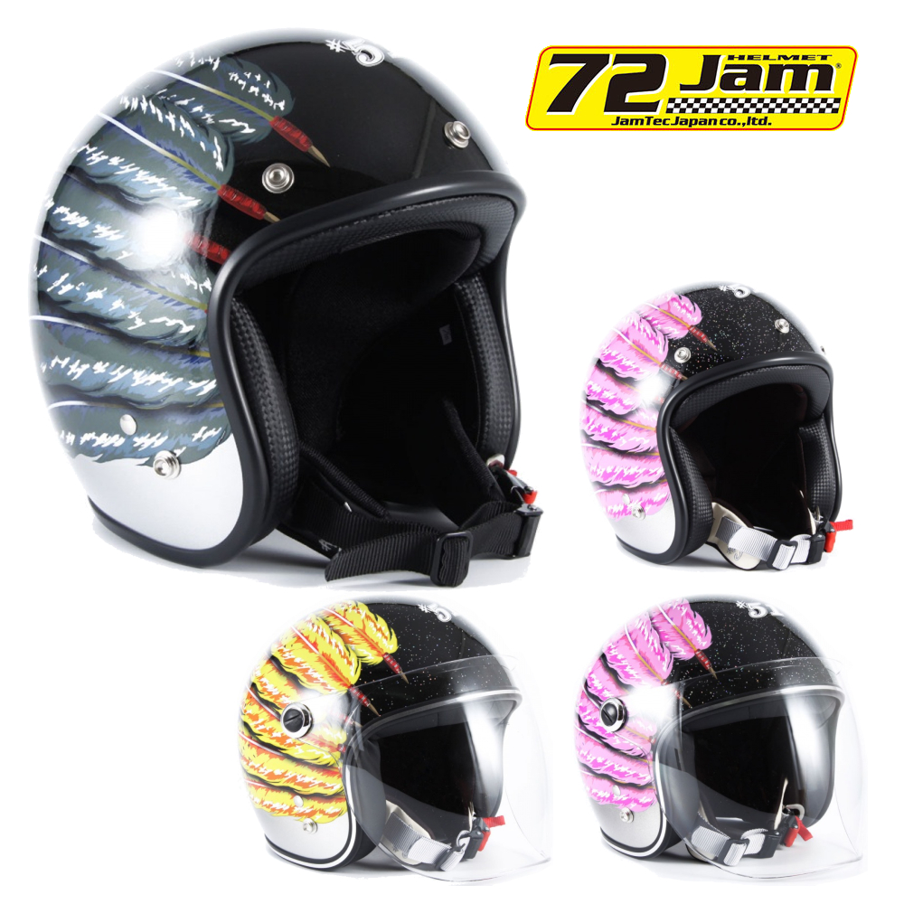 楽天市場】72JAM デザイナーズジェットヘルメット [WRK-02]YR