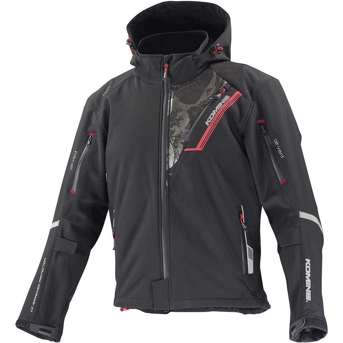 コミネ KOMINE バイク用 ジャケット Jacket JK-579 プロテクトソフトシェルウィンターパーカ-イフ ブラック フガク 黒 XLサイズ 07-579/BK/F/XL｜moto-zoa 店 17,200円