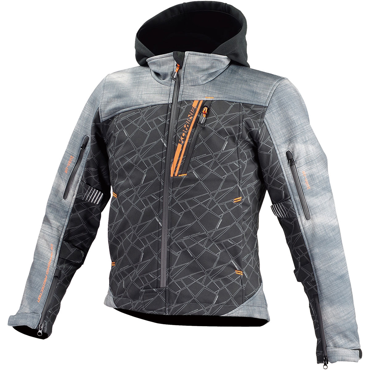 【マラソン期間 クーポン配布！】 コミネ KOMINE バイク用 ジャケット Jacket JK-590 プロテクトソフトシェルウインターパーカ スモーク ブラック 黒 Lサイズ 07-590/SM/BK/L