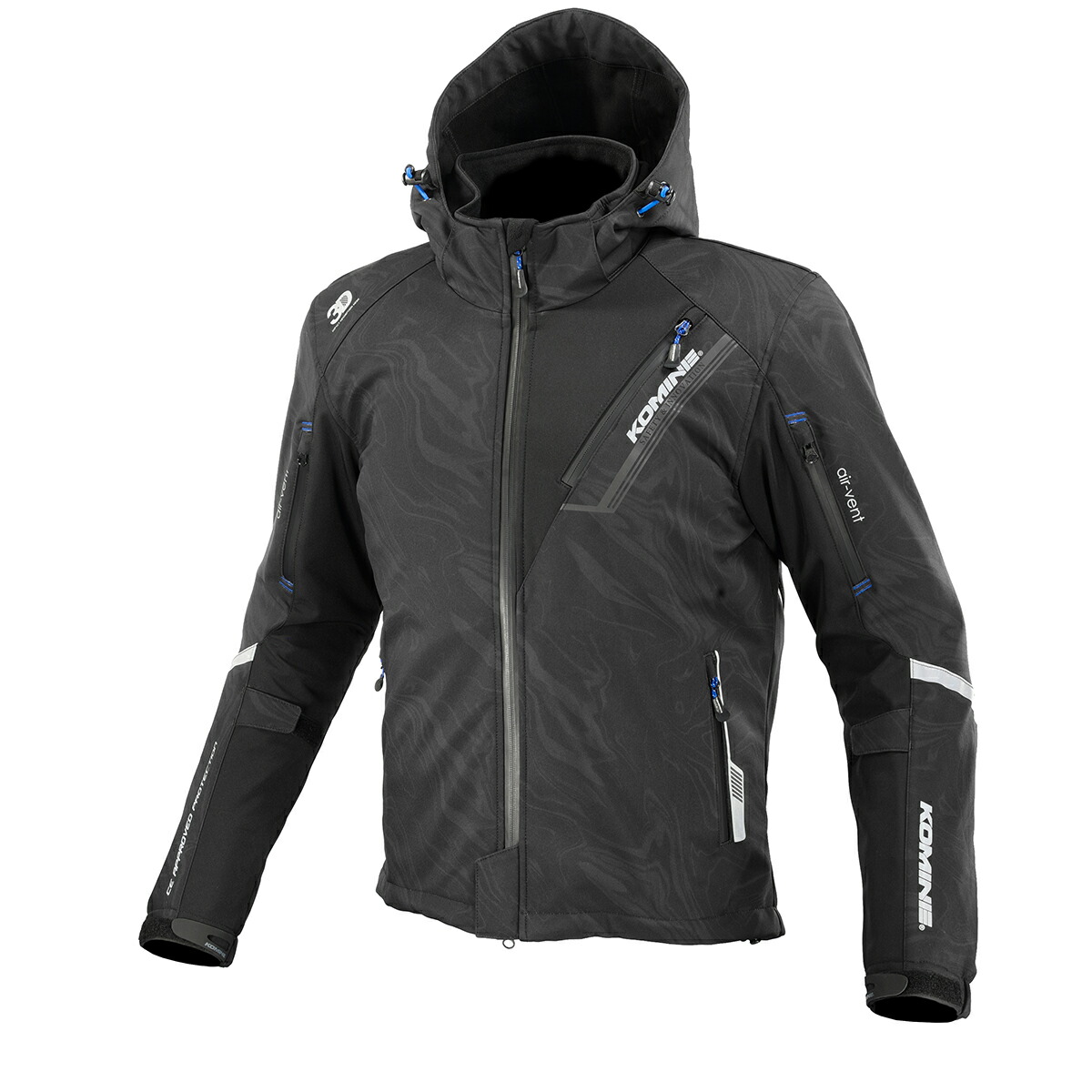 コミネ KOMINE バイク用 ジャケット Jacket JK-579 プロテクトソフトシェルウィンターパーカ イフ ブラックマーブル XLサイズ 07-579/BK-MARBLE/XL|moto-zoa 店