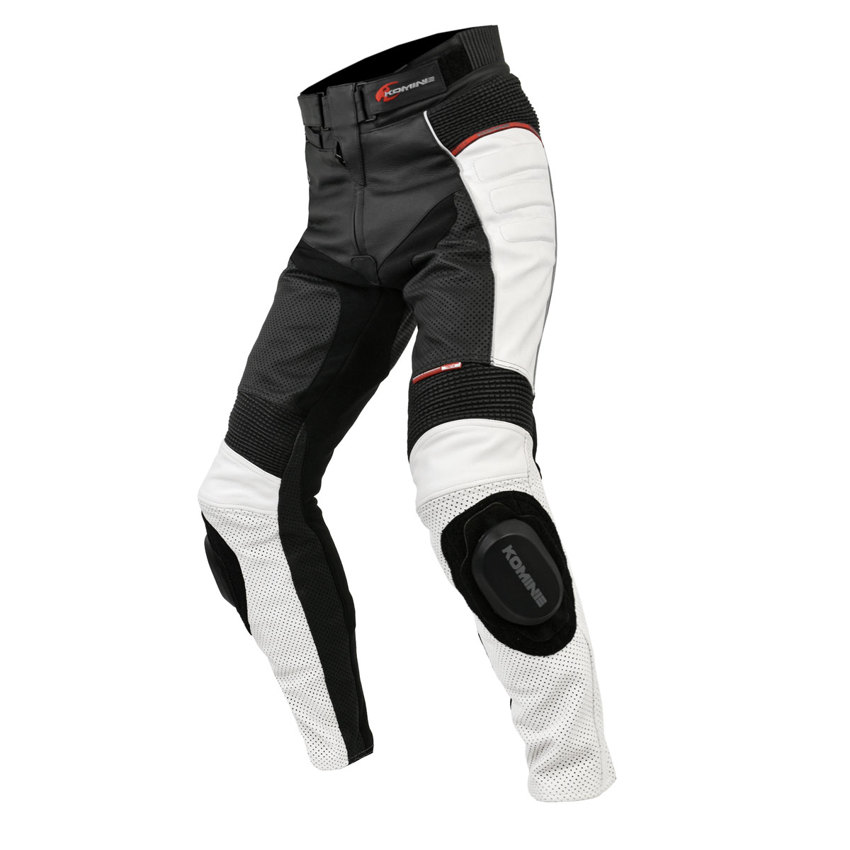 【15日限定！クーポン配布！】 コミネ KOMINE バイク用 パンツ Pants PK-780 レザーパンツ サトゥルノ ホワイト/ブラック 4XLBサイズ 02-780/WH/BK/4XLB