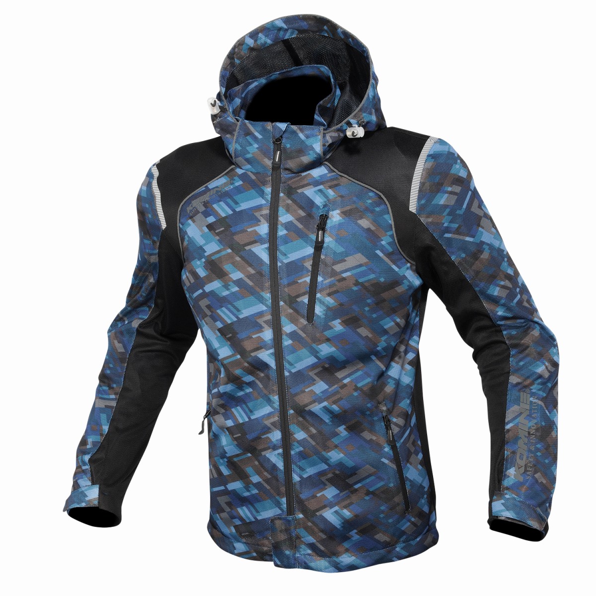 【25日限定！クーポン配布！】 コミネ KOMINE バイク用 ジャケット Jacket JK-135 プロテクトフルメッシュパーカ プレイドネイビー WMサイズ 07-135/P.NV/WM｜moto-zoa 店