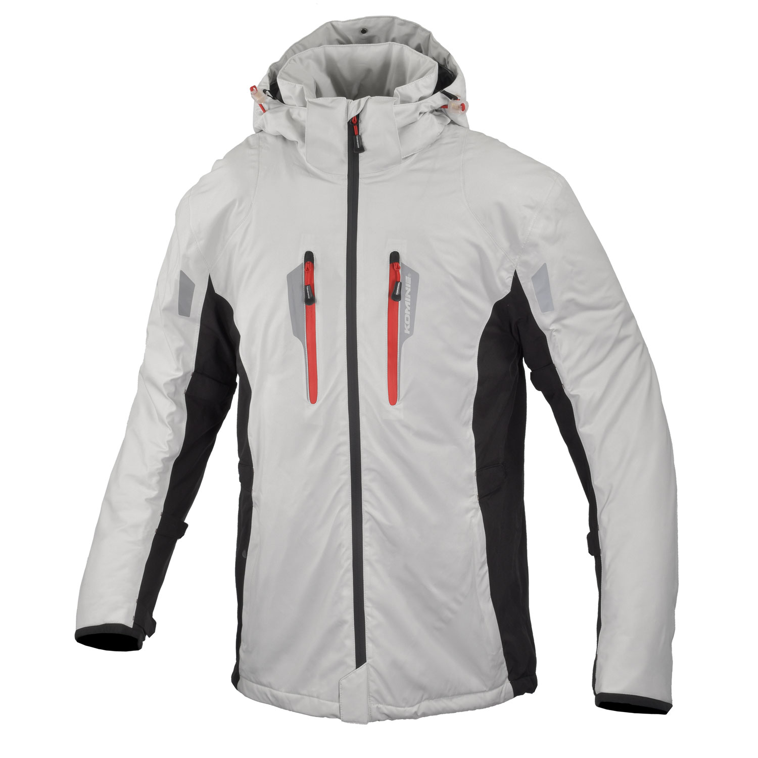 【マラソン期間 クーポン配布！】 コミネ KOMINE バイク用 ジャケット Jacket JK-620 ストレッチャブルポップアップWPオーバージャケット ライトグレー/ブラック Lサイズ 07-620/LGY/BK/L