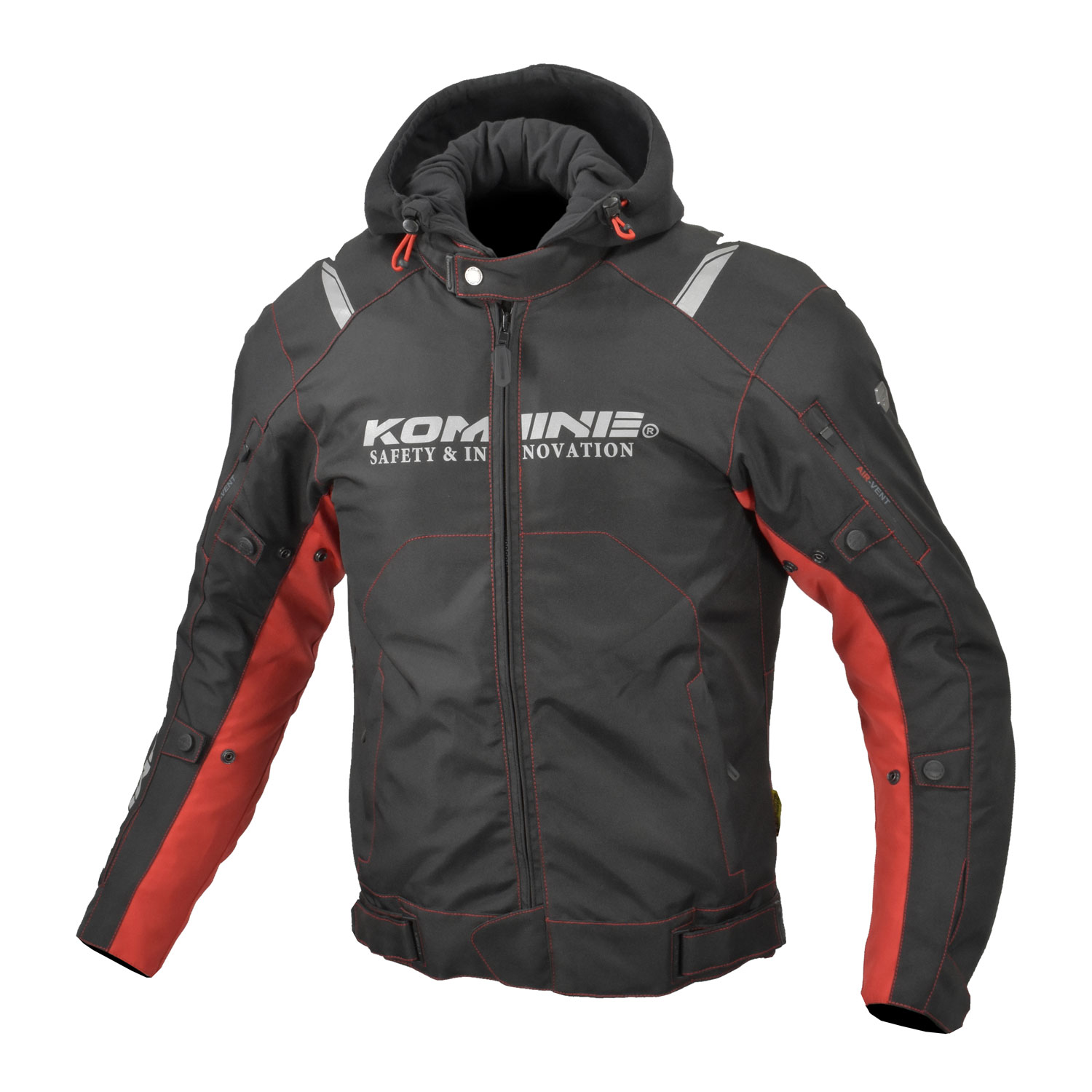 【マラソン期間 クーポン配布！】 コミネ KOMINE バイク用 ジャケット Jacket JK-5961 プロテクトウインタージャケット ネオブラック/レッド Mサイズ 07-5961/N.BK/RD/M