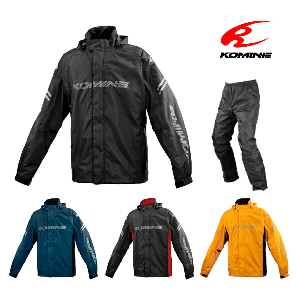 コミネ KOMINE バイク用 防水 レインスーツ レインコート カッパ 雨具 ポンチョ 上下セット RK-5393 ブレスターレインウェア フィアート 03-5393|moto-zoa 店